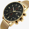 Horloge Zwart Goud - Luxe Sporthorloge