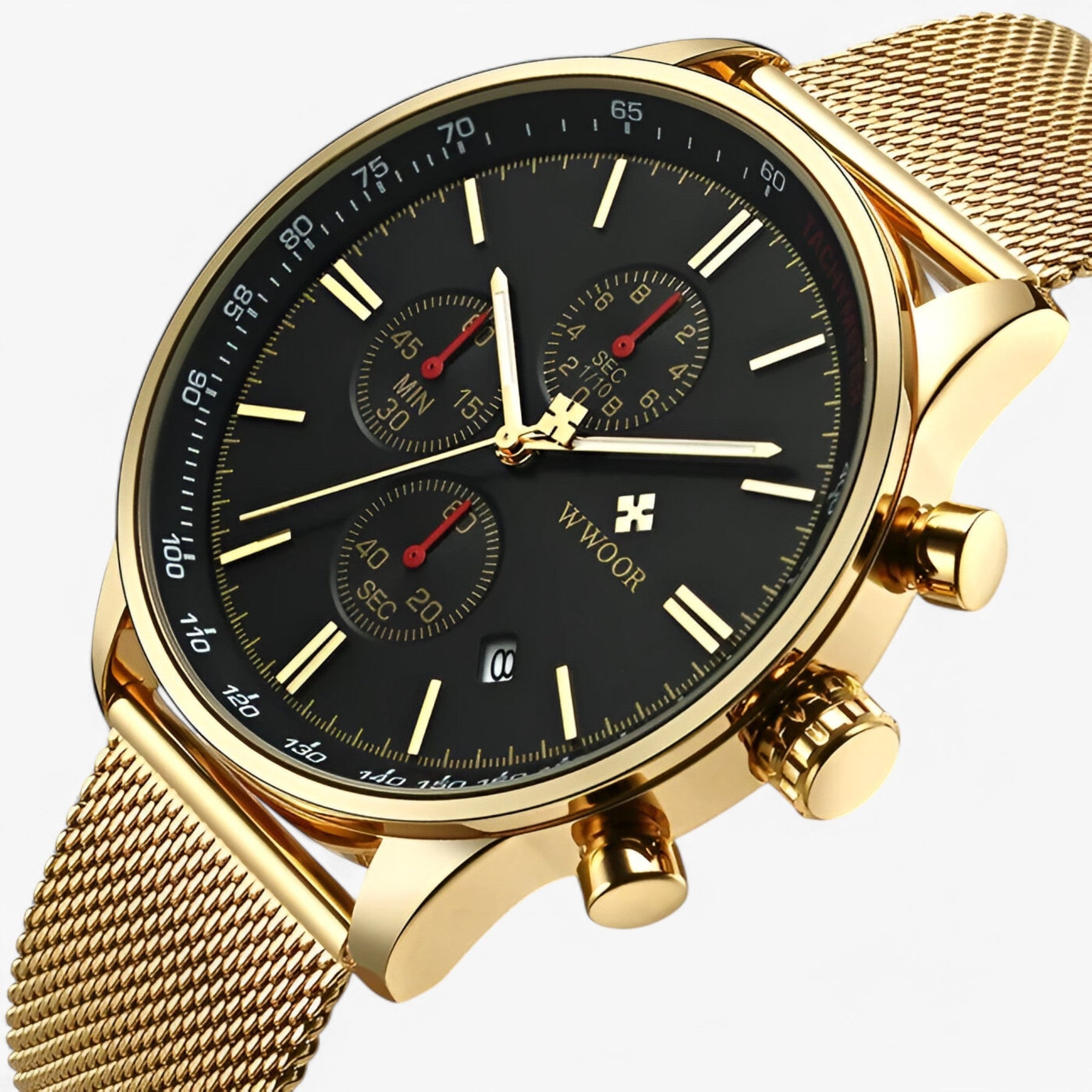 watches : Horloge Zwart Goud - Luxe Sporthorloge in van Pantino