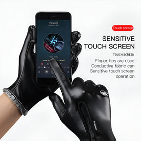 Gloves : Handschoenen Heren Zwart - Warme en Winddichte Touchscreenhandschoenen in van Pantino