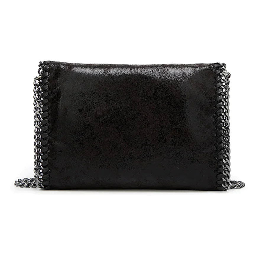 bags : Clutch Dames Bruin - Isabel Suède met Kettingdetail in van Pantino