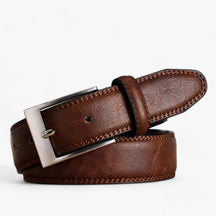 Belt : Jeans Heren Bruin - Stijlvolle Jeansriem Canvas in Donkerbruin van Pantino
