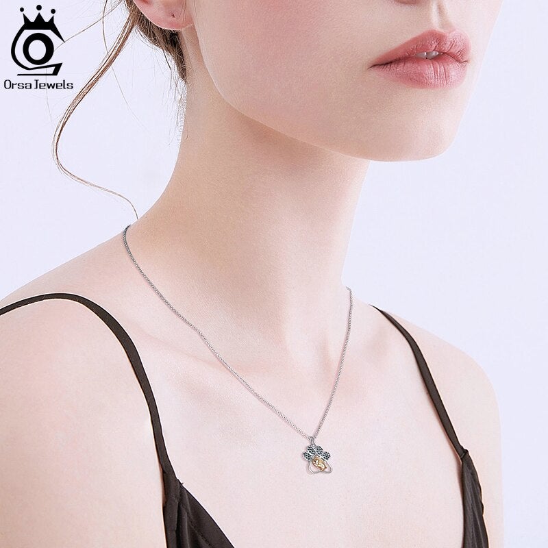 Necklace : Ketting Zilver - Dog Paw Sterling in van Pantino