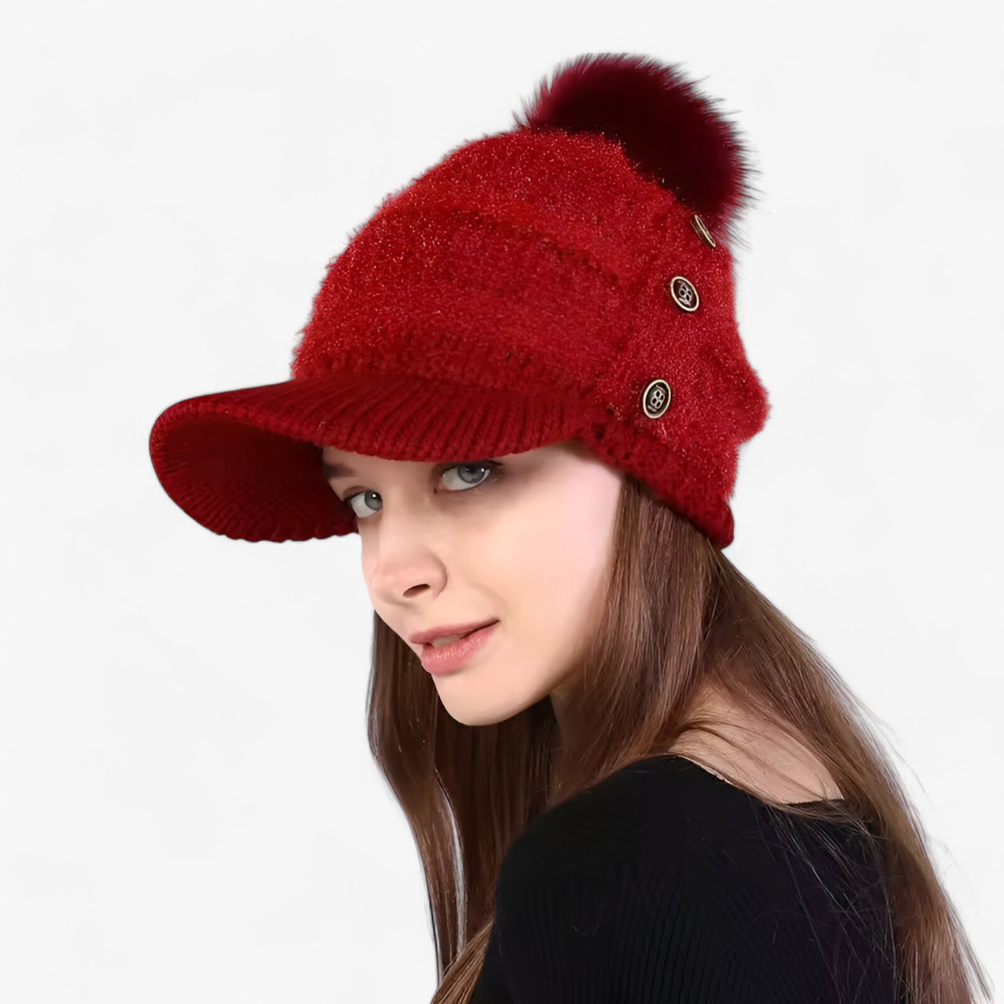 Beanie : Warme Beanie met Klep - Stijlvol, Zacht en Comfortabel - Rood in Rood Één maat CHINA van Pantino