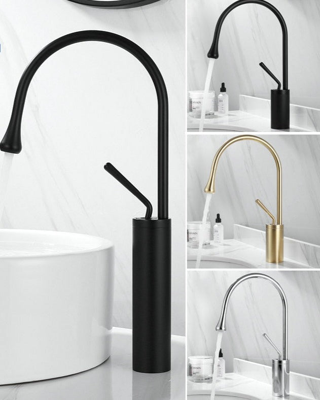 home & garden : Wastafelkraan Druppel Stijl Badkamer Draaibare Waterval Kranen - Goud Geborsteld Kort in van Pantino