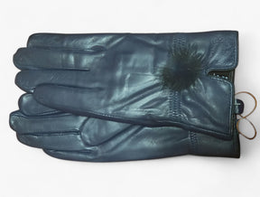 Gloves : Handschoenen Chocolade - Warme Leren - Luxe en Stijl in Marineblauw One Size van Pantino
