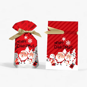 Gift Bag : Vader Kerstman Kerst Snoepzak - Cadeauverpakking - Herbruikbaar in 4 van Pantino