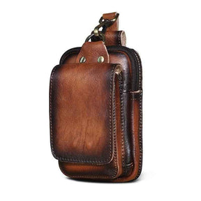 Belt Bag : Heuptasje voor heren in zwart leer – Elegant en praktisch voor dagelijks gebruik in brun van Pantino