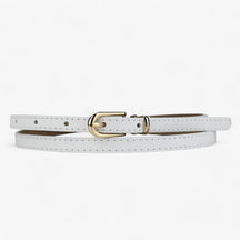Belt : Echte Leren in Dun Ontwerp voor een Moeiteloze Stijl - Grijs in Wit van Pantino