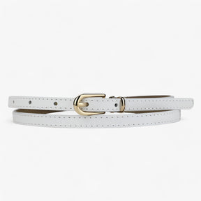 Belt : Echte Leren in Dun Ontwerp voor een Moeiteloze Stijl - Grijs in Wit van Pantino