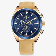 watches : Horloge Zwart Zilver - Luxe Chronograafhorloge van Roestvrij Staal in bruin roze blauw van Pantino