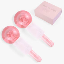 Facial Massager : BeautyCool - Koelende Kristallen Ballen - Energetische Massage voor Gezicht & Ogen, 2st/Doos in ROZENBLAADJE van Pantino
