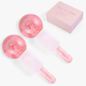 Facial Massager : BeautyCool - Koelende Kristallen Ballen - Energetische Massage voor Gezicht & Ogen, 2st/Doos in ROZENBLAADJE van Pantino