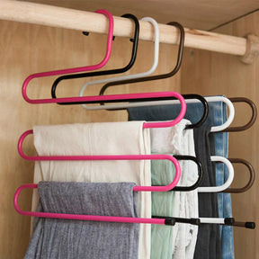 home & garden : Hanger voor de Pantalon - S-Vormige Steun met 5 Lagen - Ruimtebesparend in de Kast (1 + 1 Gratis) in van Pantino