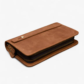 bags : Clutch Heren Bruin - Stijlvolle Lange Leer in van Pantino