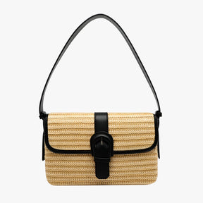 bags : Luxe van Handgemaakt Rieten Strandtas - Bruin in Zwart van Pantino