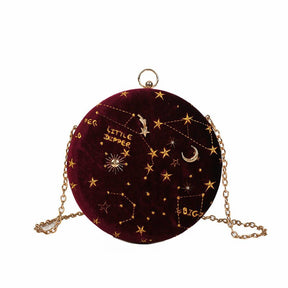 bags : Clutch Zwart - Sterrenstelsel Fashion Fluweel in Rood van Pantino
