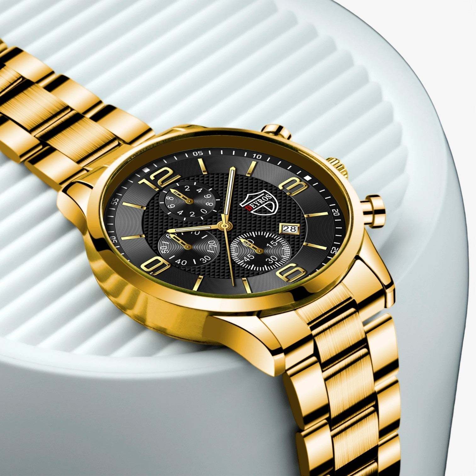 watches : Horloge Heren Zwart Blauw - Luxe & Precisie - Stalen Herenhorloge met Luminieuze Functies in van Pantino