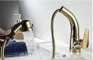 home & garden : Uittrekbare Lift voor de Badkamer Messing Mengkraan Kraan Heren Chroom - Zwart in van Pantino