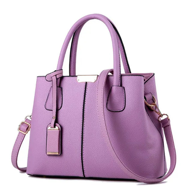 Bags : Schoudertas Emily Zwart van Echt Italiaans Leer voor Dames - Media, Elegant in altviool van Pantinoshop