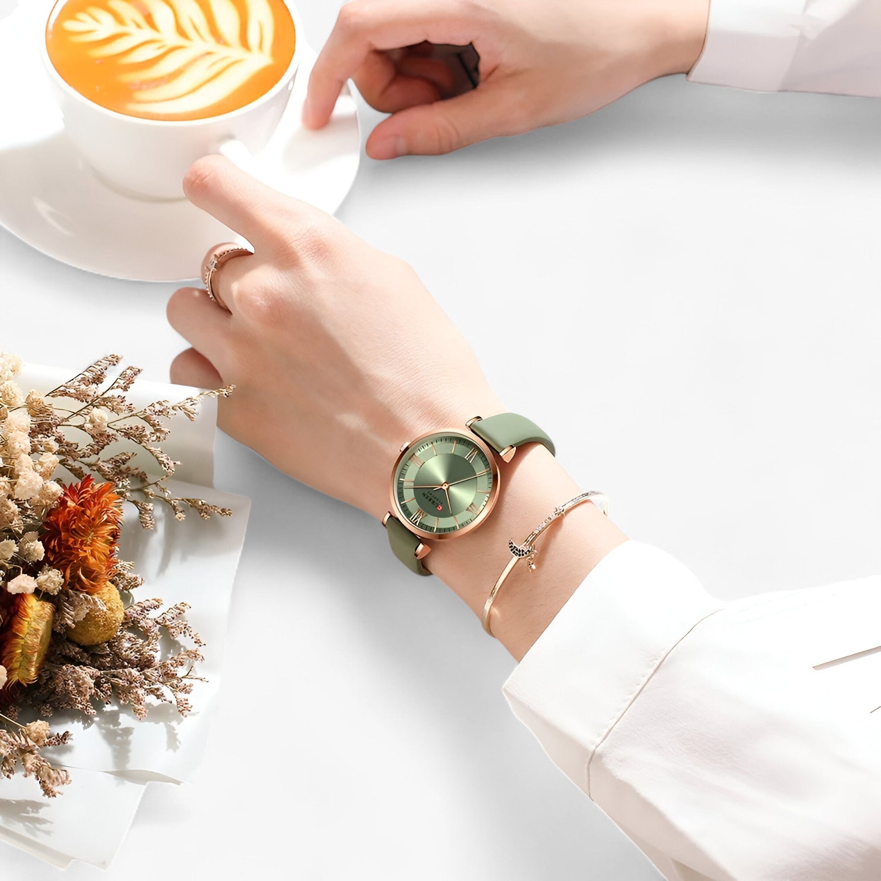 watches : Luxe Horloge voor Vrouwen Dames - Elegante Quartz Ontwerp - Groen in van Pantino
