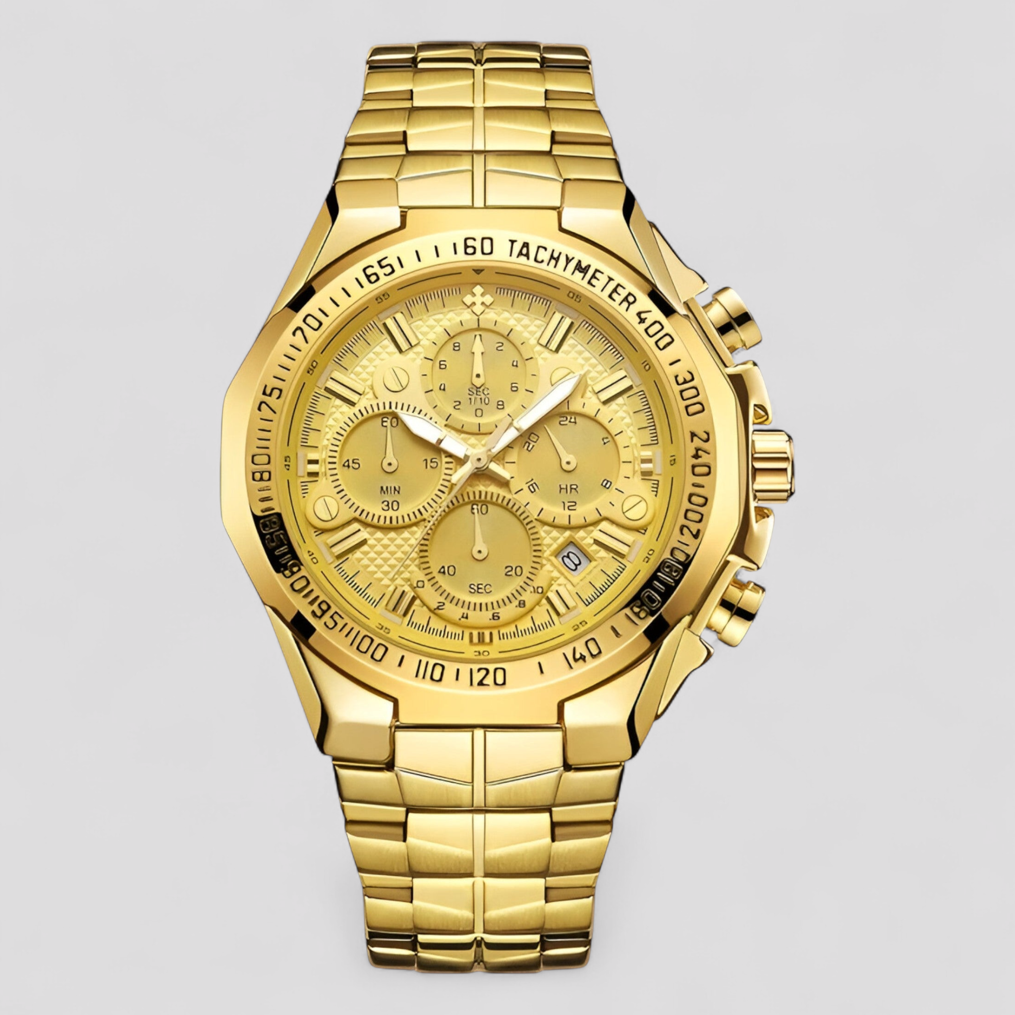 watches : Militair Chronograafhorloge Heren Goud - Staal - Analoog in goud goud van Pantino