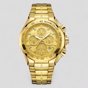 watches : Militair Chronograafhorloge Heren Goud - Staal - Analoog in goud goud van Pantino