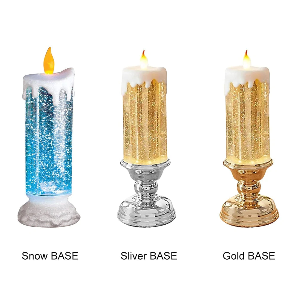 home & garden : Kleur Veranderende LED Water Kaars met Glitter - Gouden Basis in van Pantino