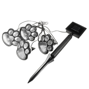 outdoor equipment : Paw Print Solar Lampjes Wit 4 Stuks - Tuin Pad Decoratie - Solar LED in van Pantino