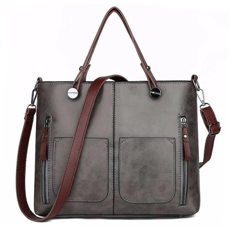 bags : Schoudertas Dames Zwart - VintageVogue Luxe in Grijs van Pantino