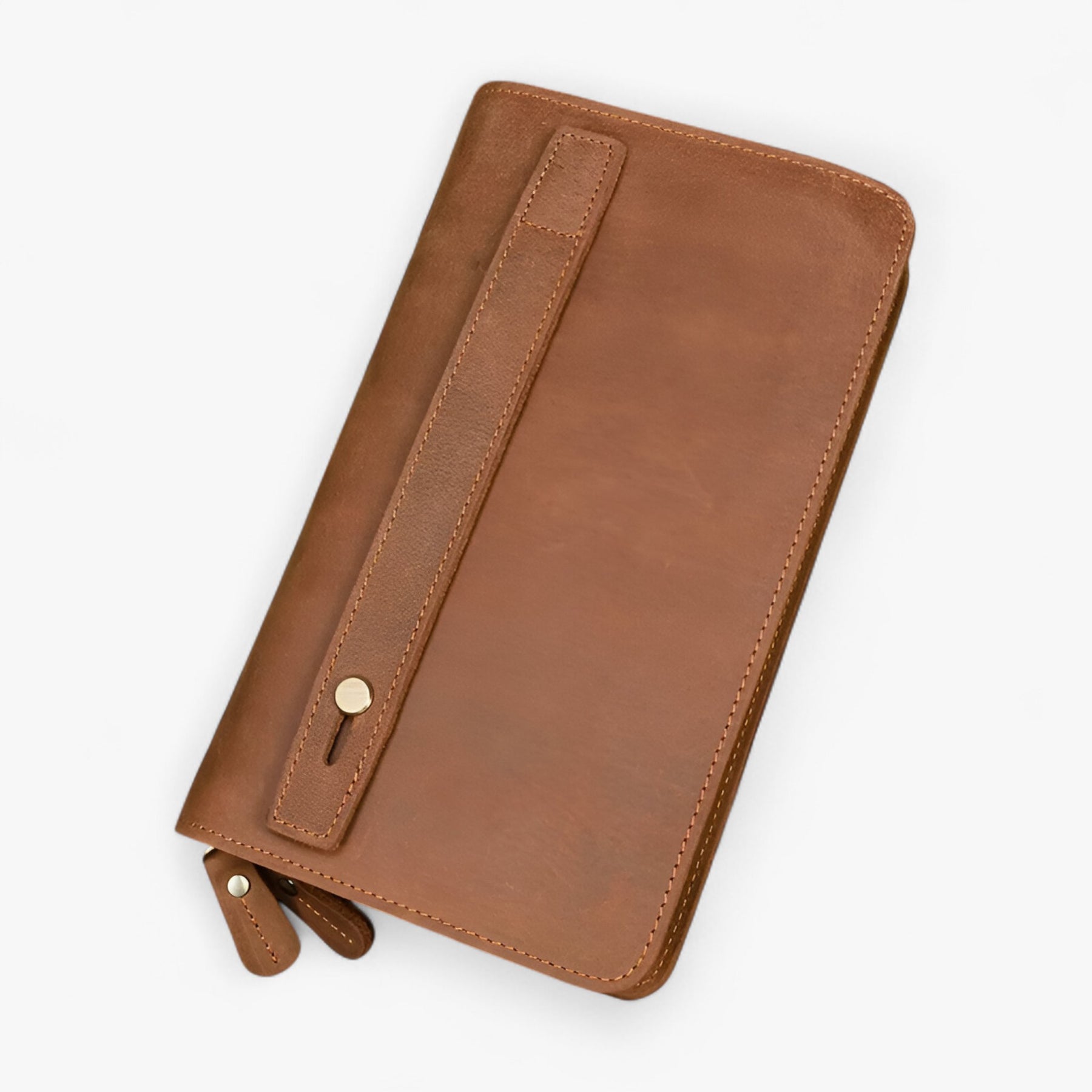 bags : Clutch Heren Bruin - Stijlvolle Lange Leer in Bruin 1 van Pantino