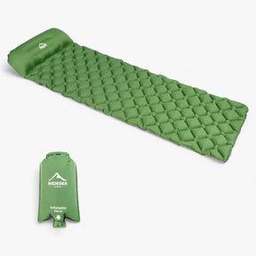 outdoor equipment : Opblaasbare Slaapmatras - Ultra Lichte Bekleding voor Comfort Buitenshuis - Marineblauw in Groen met Airbag van Pantino