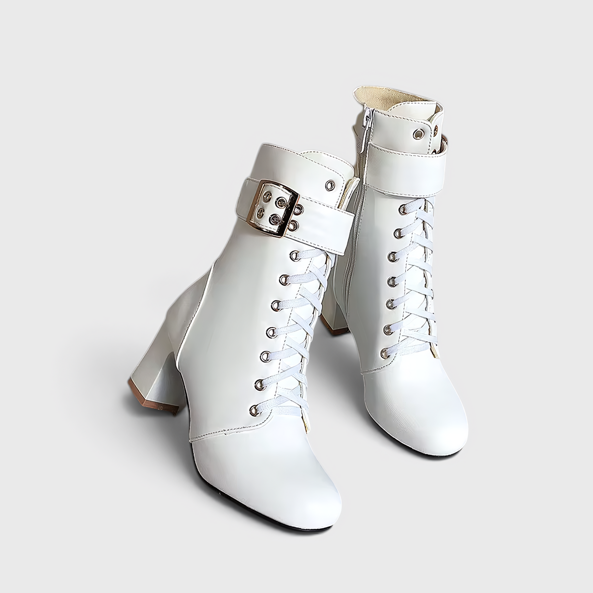 Shoes : Enkellaarsjes met Veters en Verstelbaar Riempje in van Pantinoshop