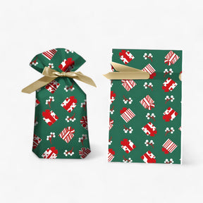 Gift Bag : Vader Kerstman Kerst Snoepzak - Cadeauverpakking - Herbruikbaar in 6 van Pantino