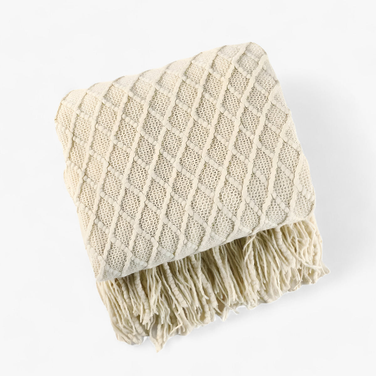 home & garden : Nordic Kasjmierlook Deken - Stijlvol en Comfortabel - Zwart Grijs in Beige van Pantino