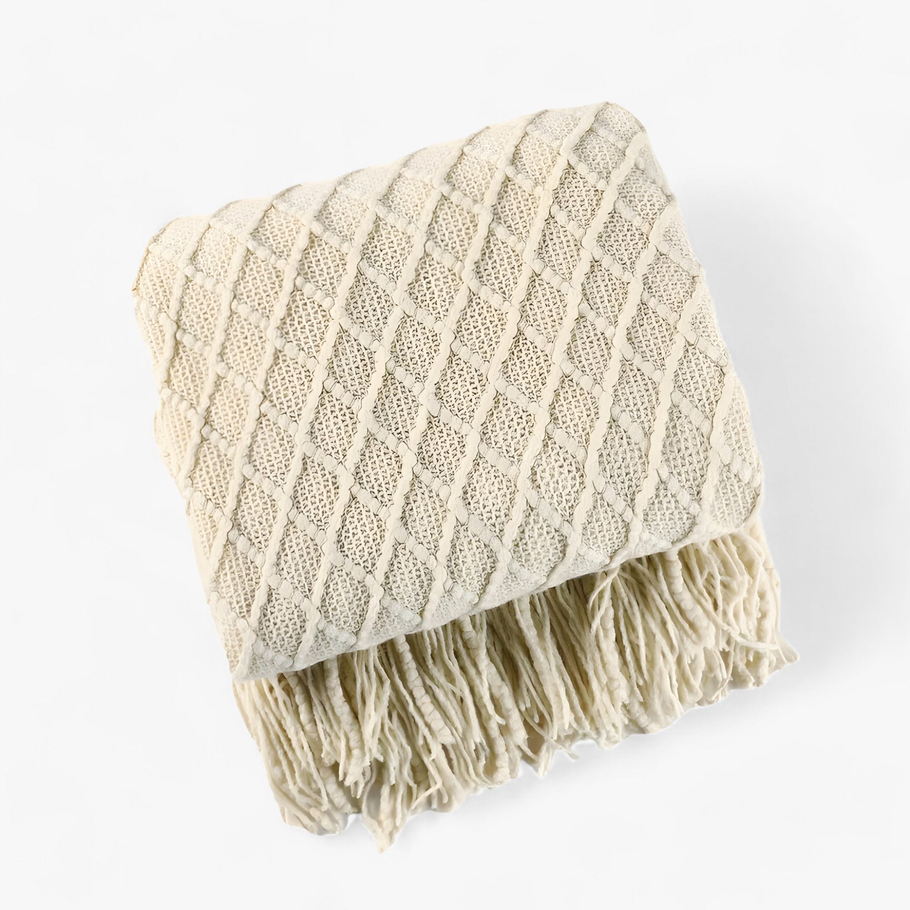 home & garden : Nordic Kasjmierlook Deken - Stijlvol en Comfortabel - Zwart Grijs in Beige van Pantino
