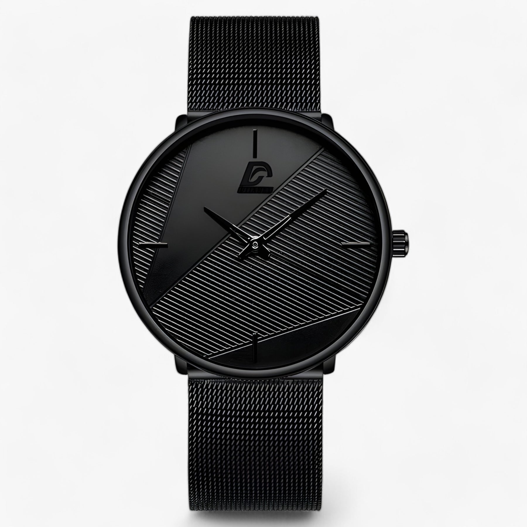 watches : Ultra-Dun Quartz - Minimalistisch & Stijlvol - Mesh Zwart Rood in Mesh Zwart Zwart van Pantino