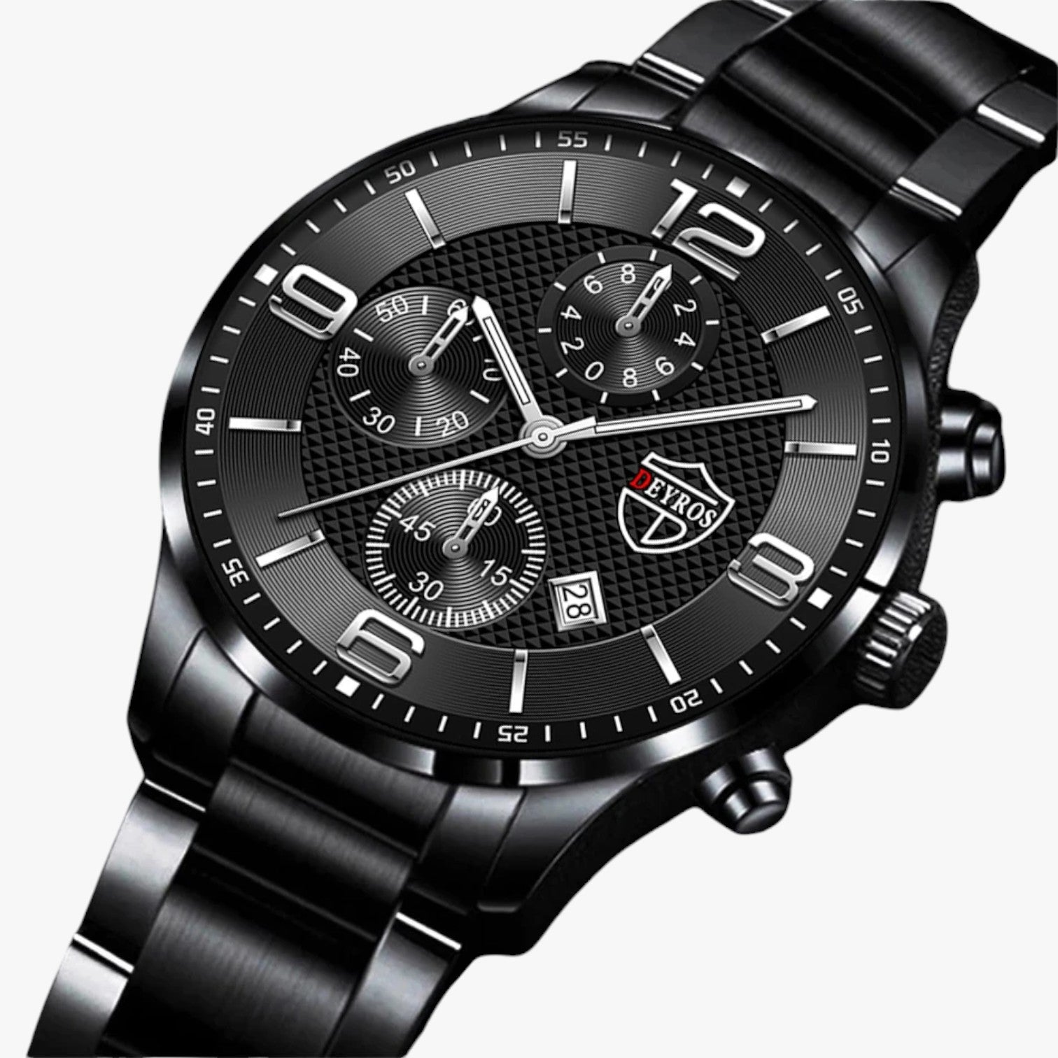 watches : Horloge Heren Zwart Blauw - Luxe & Precisie - Stalen Herenhorloge met Luminieuze Functies in van Pantino