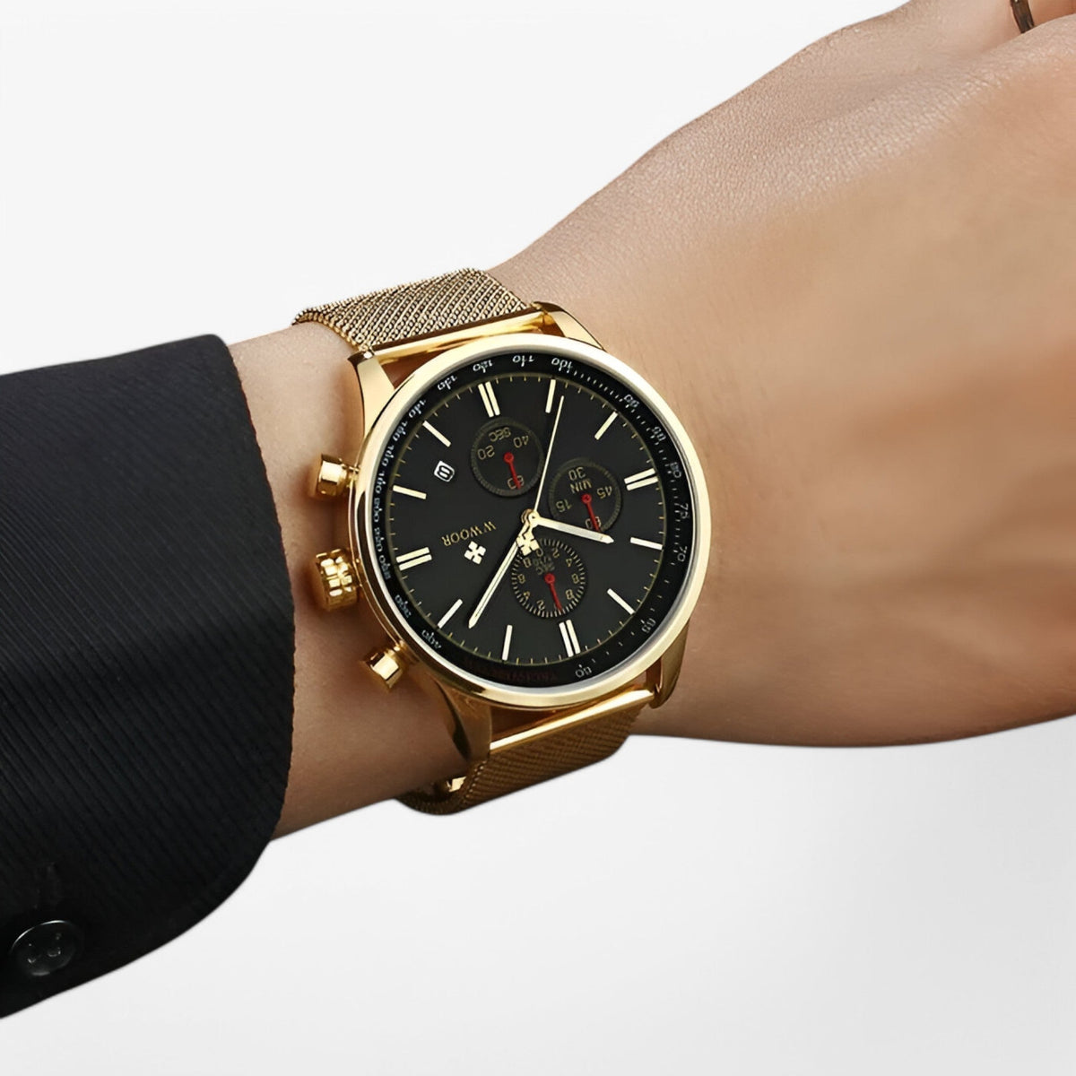 watches : Horloge Zwart Goud - Luxe Sporthorloge in van Pantino