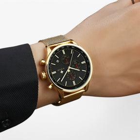 watches : Horloge Zwart Goud - Luxe Sporthorloge in van Pantino
