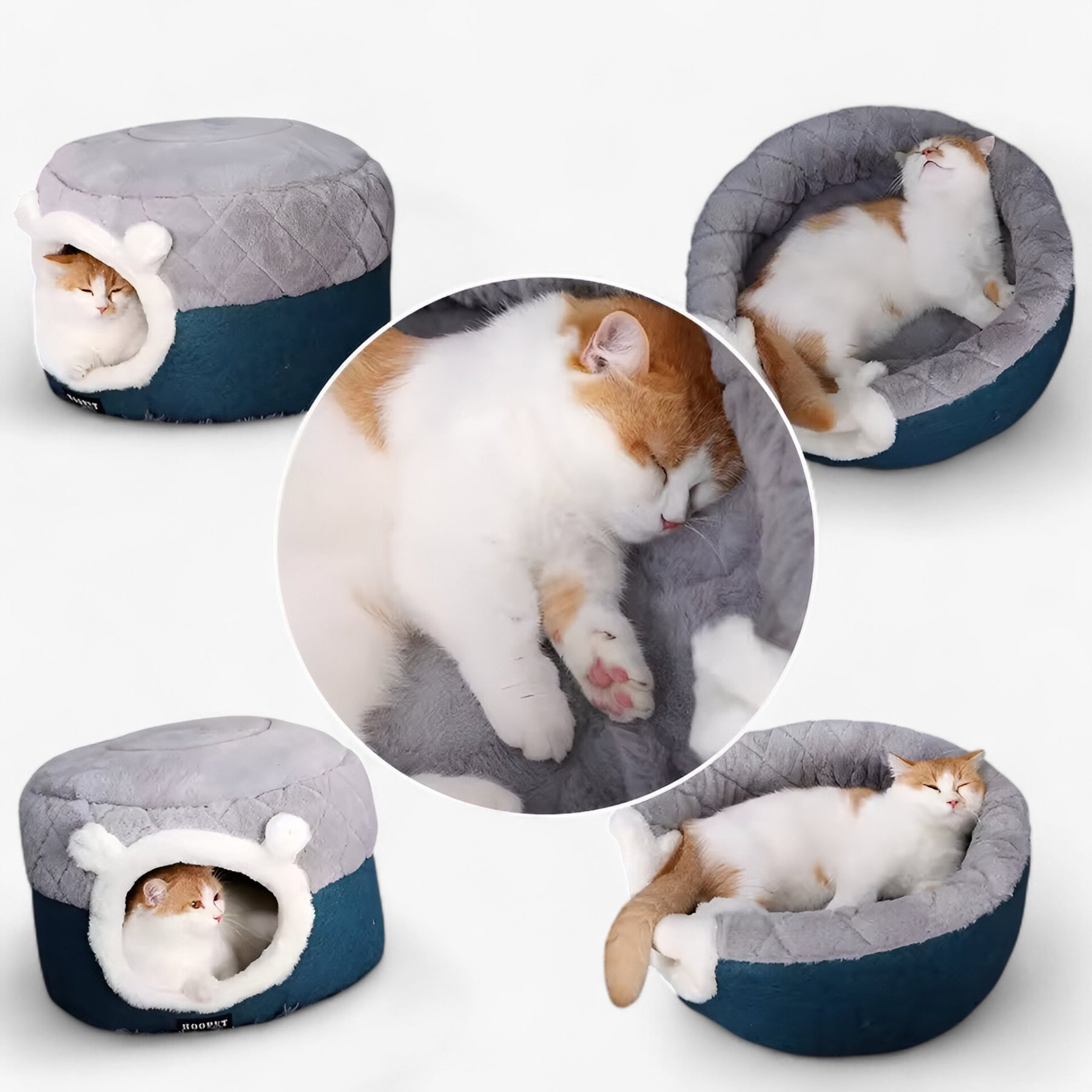pets : Hoepel Kattenbed - Warm, Zacht en Knus Nest - Blauw1 in van Pantino