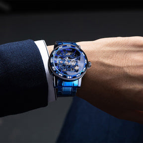 watches : Heren Horloge Goudkleurig Staal - Luxe Quartz Polshorloge met Verstelbare Stalen Band in van Pantino