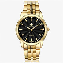 watches : Horloge Heren Wit Blauw - Luxe Roestvrijstalen Gouden in Zwart goud van Pantino