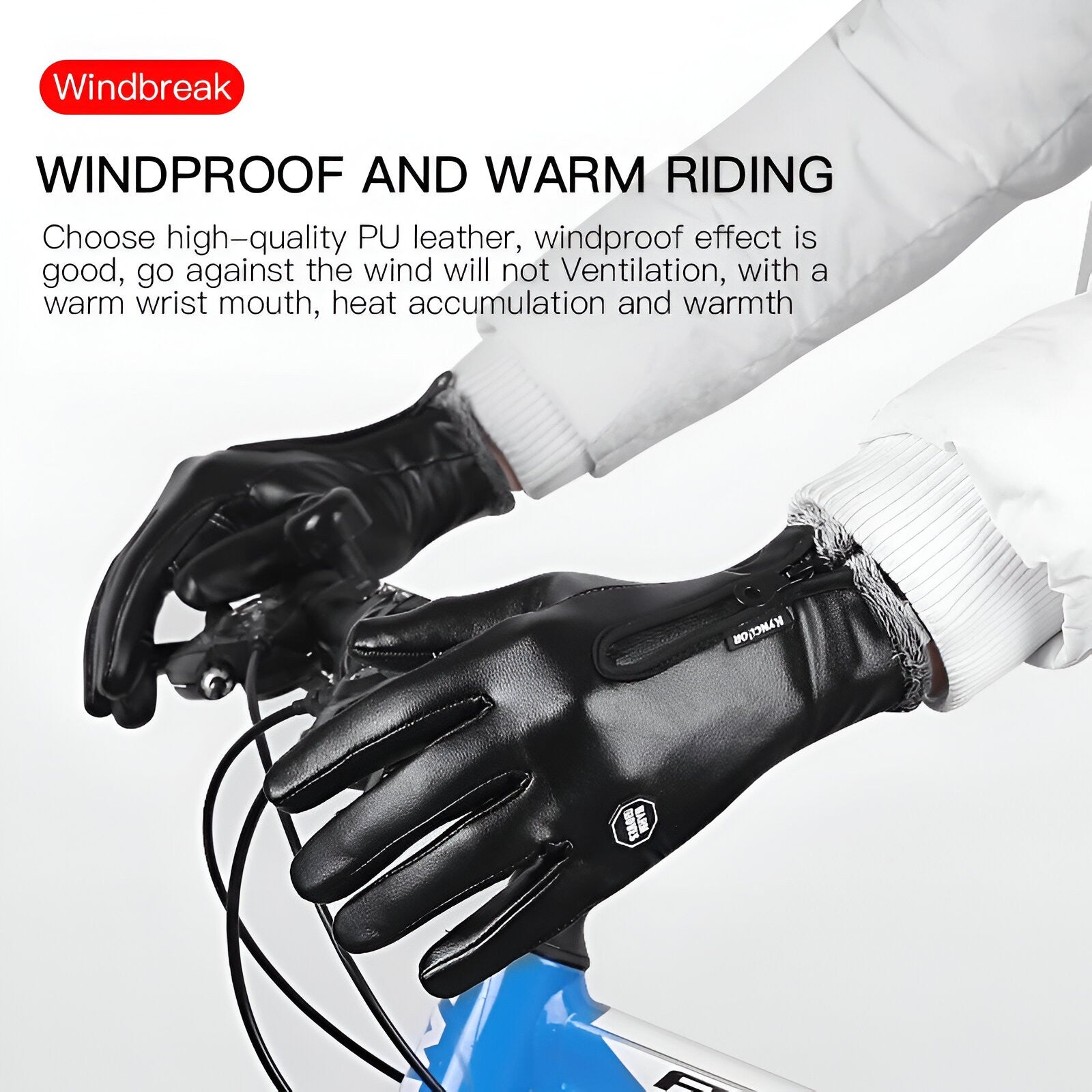 Gloves : Handschoenen Heren Zwart - Warme en Winddichte Touchscreenhandschoenen in van Pantino
