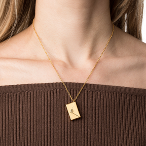 Necklace : Ketting Dames Goud - Love Letter Roestvrij Staal in van Pantino