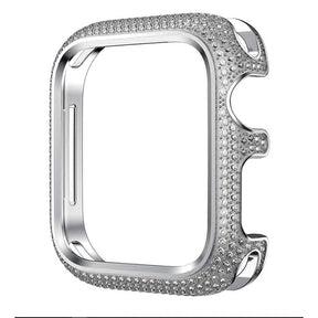 Smartwatch Case : Apple Watch Bandje Diamond Hoes - Roségoud - Roestvrij Staal - Vrouwen in Zilver van Pantino