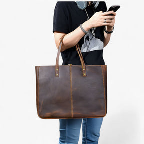 bags : Tote Bag Dames - Vintage Leren Tas - Grote Capaciteit in van Pantino