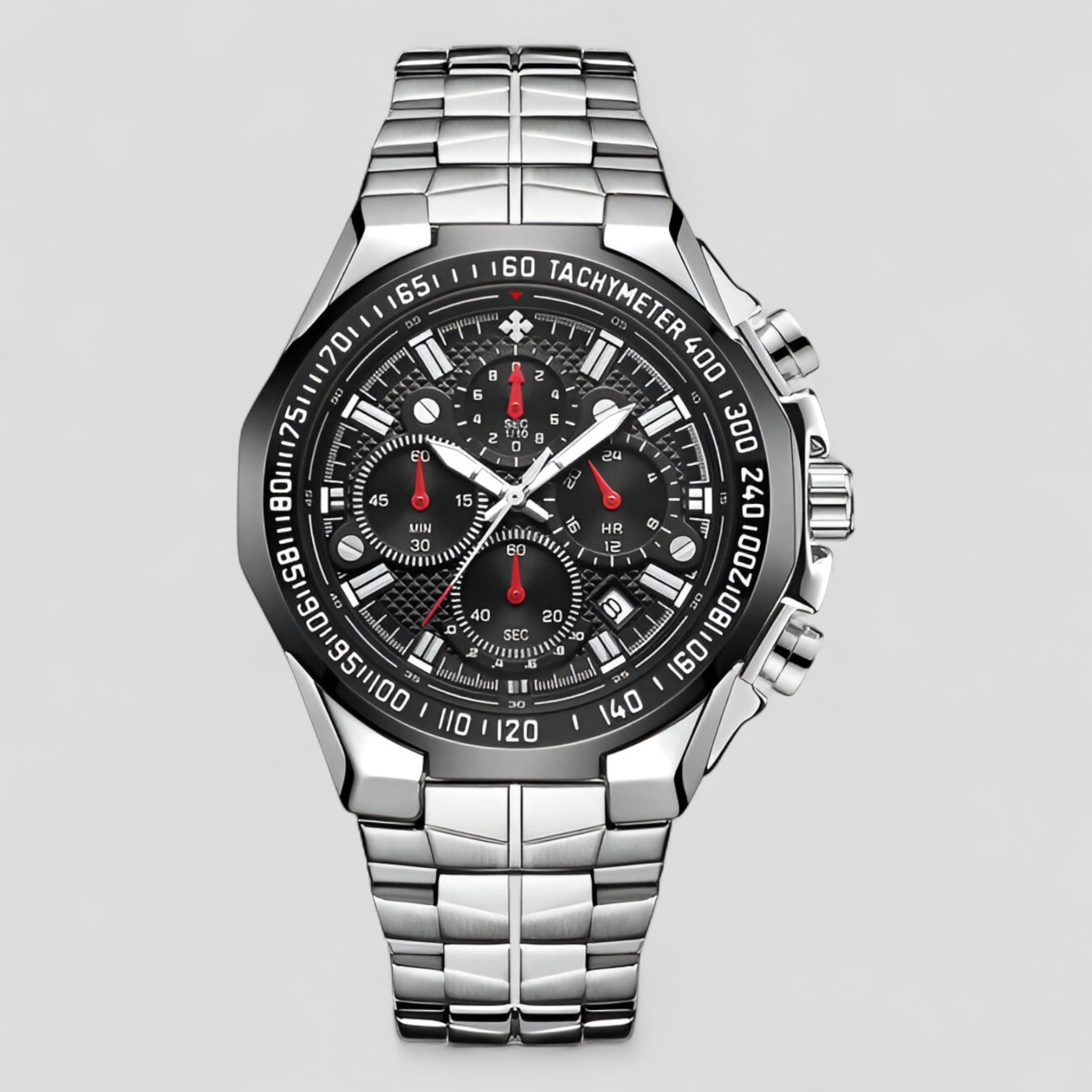 watches : Militair Chronograafhorloge Heren Goud - Staal - Analoog in zwart zilver van Pantino