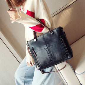 bags : Schoudertas Dames Zwart - VintageVogue Luxe in van Pantino