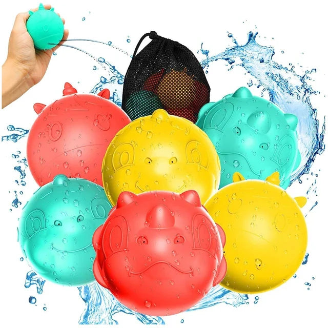 outdoor equipment : Herbruikbare Waterballon - Zelfsluitend Magisch Strand Speelgoed - Siliconen in 6 stuks dierenvorm van Pantino