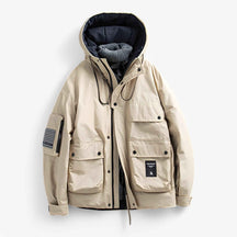 Heren Bovenkleding : Heren Winterjas Parka - Oranje in Khaki van Pantino
